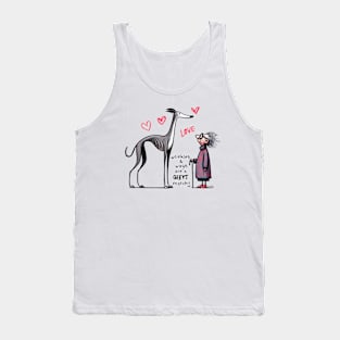 Funny Greyhound and Old Lady Tank Top